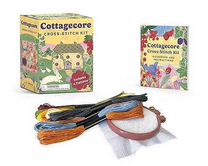 cottagecore cross stitch kit includes 4 patterns 1st edition sosae caetano ,dennis caetano 076248778x,
