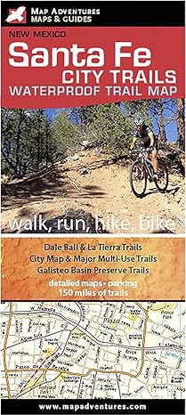 santa fe city trails map 1st edition map adventures 1890060399, 978-1890060398