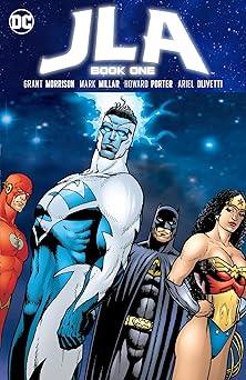 jla book one 1st edition grant morrison ,mark millar ,howard porter ,ariel olivetti ,various 1779525672,