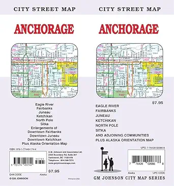 anchorage / fairbanks / juneau / sitka / ketchikan alaska street map 1st edition gm johnson maps 1774491745,