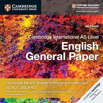 cambridge international as level english general paper cambridge elevate teachers resource access card 1st