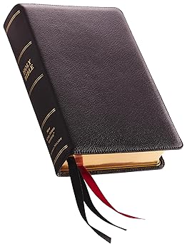 nkjv single column reference bible premium goatskin leather black premier collection comfort print holy bible