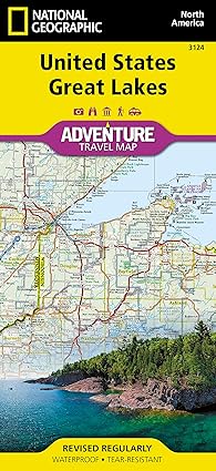 united states great lakes map 1st edition national geographic maps adventure 1566957184, 978-1566957182