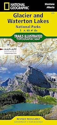 glacier and waterton lakes national parks map 1st edition national geographic maps trails illustrated