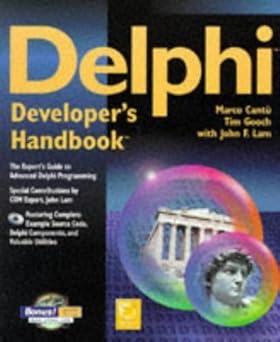 delphi developers handbook 1st edition marco cantu 0782119875, 978-0782119879