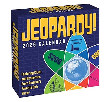 jeopardy 2026 day to day calendar featuring clues and responses from americas favorite quiz showa 1st edition
