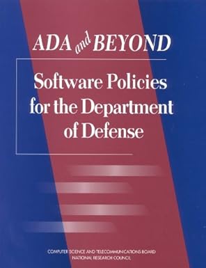 ada and beyond software policies for the department of defense 1st edition national research council