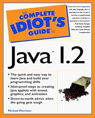 the complete idiots guide to java 1 2 1st edition michael morrison 0789718049, 978-0789718044