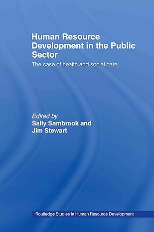 human resource development in the public sector the case of health and social care 1st edition sally sambrook