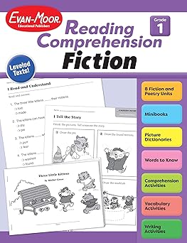 evan moor reading comprehension fiction grade 1 homeschooling and classroom resource workbook realistic