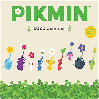 pikmin 2026 wall calendar with over 50 bonus stickers 1st edition nintendo 1419784927, 978-1419784927