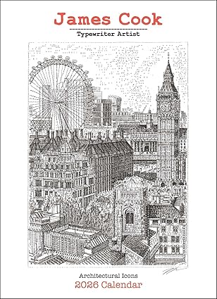 james cook typewriter artist 2026 wall calendar architectural icons 1st edition james cook 1524899240,