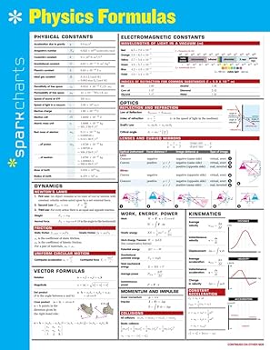 physics formulas sparkcharts 1st edition sparknotes 1411470729, 978-1411470729