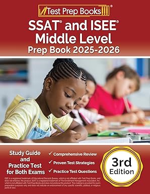 ssat and isee middle level prep book study guide and practice test for both exams 1st edition lydia morrison