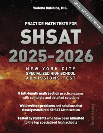 practice math tests for shsat 1st edition violetta dubinina 1544757751, 978-1544757759