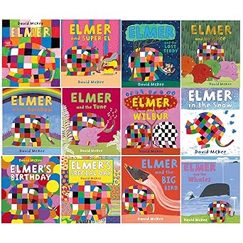 elmer 12 classic picture books collection set by david mckee 1st edition hweryho 1839130679, 978-1839130670