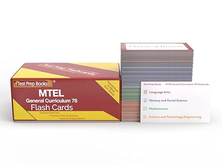 mtel general curriculum 178/278 study cards mtel general curriculum exam prep and practice test questions