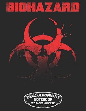 biohazard hexagonal graph paper notebook 120 pages a 8 5a x 11a unicode biohazard symbol design for organic