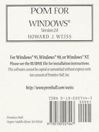 pom for windows version 2 1st edition howard j weiss 0130227447, 978-0130227447