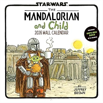 star wars the mandalorian and child 2026 wall calendar 1st edition jeffrey brown 179723434x, 978-1797234342