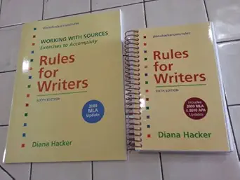 rules for writers with 2009 mla and 2010 apa updates 1st edition diana hacker 0312664818, 978-0312664817
