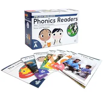 carson dellosa spotlight on reading kindergartena grade 2 phonics books box set a 48 nonfiction and fiction