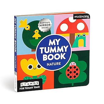 my tummy book nature high contrast fold out book that stands for tummy time baby safe mirror inside 1st
