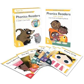 carson dellosa spotlight on reading set b early readers phonics books 8 long vowels and beginning blends