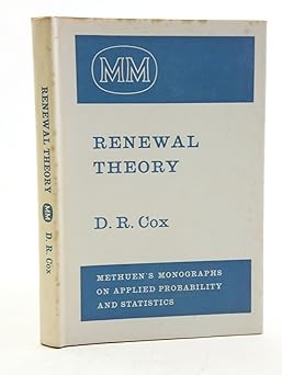 renewal theory 1st edition d r cox 0416523803, 978-0416523805
