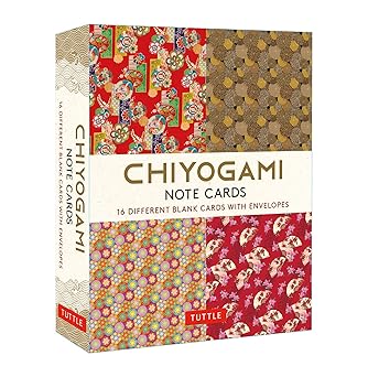chiyogami japanese 16 note cards 16 different blank cards with 17 patterned envelopes in a keepsake box 1st