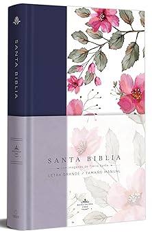 biblia rvr 1960 letra grande tapa dura tela azul pa rpura con flores tamaa o manual / bible rvr 1960 handy