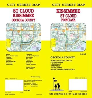kissimmee/st cloud/osceola co street map 1st edition gm johnson associates ltd 1897152256, 978-1897152256