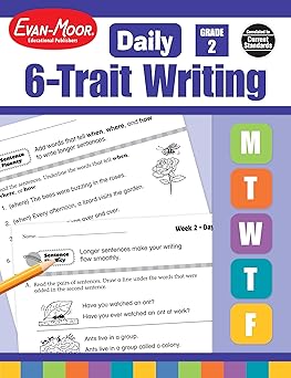 evan moor daily 6 trait writing grade 2 homeschool and classroom resource workbook reproducible worksheets