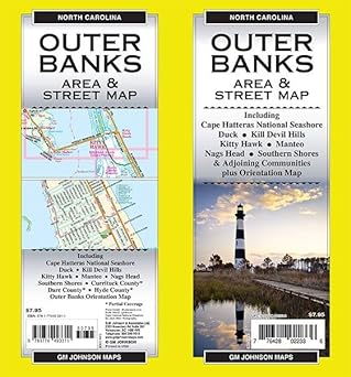 outer banks north carolina street map 1st edition gm johnson 1774493314, 978-1774493311