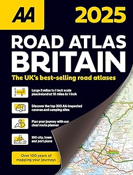 aa road atlas britain 2025 spiral 1st edition aa publishing 0749584009, 978-0749584009