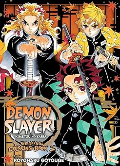 demon slayer kimetsu no yaiba the official coloring book 2 1st edition koyoharu gotouge 1974738973,