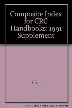 composite index for crc handbooks   1991 supplement 1st edition crc 0849302854, 978-0849302855