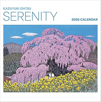 wall calendar 2026 serenity kazuyuki ohtsu art 12 months large grid design featuring 12 artworks 1st edition