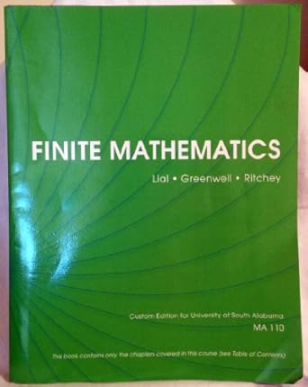 finite mathematics 1st edition margaret l lial 1269372734, 978-1269372732