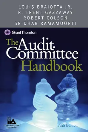 the audit committee handbook gt custom version 1st edition louis braiotta ,trent gazzaway ,robert colson