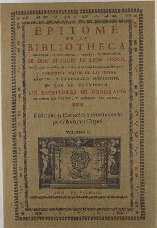 epitome de la bibliotheca oriental y occidental nautica y geografica vol ii rustica 1st edition a de leon