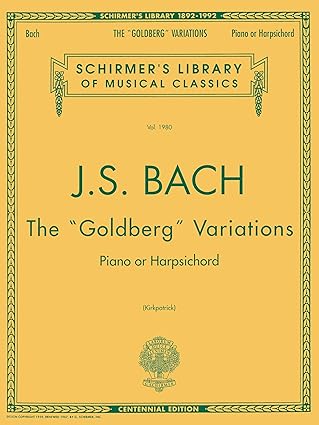 bach a goldberg variations a schirmer library of classics vol 1980 advanced piano sheet music baroque