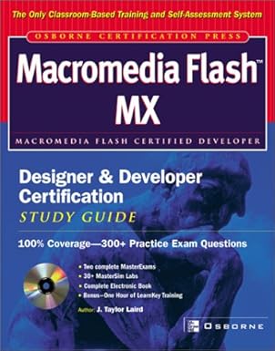 macromedia flash mx designer and developer certification 1st edition taylor laird 0072223731, 978-0072223736