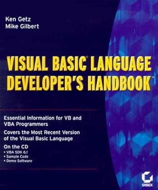 visual basic language developers handbook 1st edition ken getz ,mike gilbert 0782121624, 978-0782121629