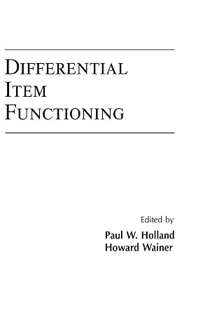 differential item functioning 1st edition paul w holland ,howard wainer 0805809724, 978-0805809725