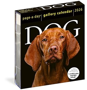 dog page a daya gallery calendar 2026 an elegant canine celebration 1st edition workman calendars 1523531398,