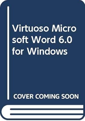 virtuoso microsoft word 6 0 for windows 1st edition cheryl l dukarich 0395737885, 978-0395737880