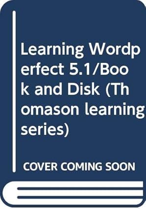 learning wordperfect 5 1/book and disk 1st edition annette j thomason 0395569567, 978-0395569566