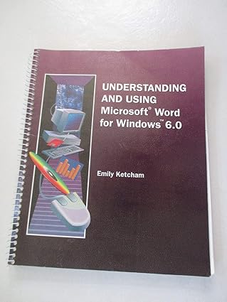 understanding and using microsoft word for windows 6 0 1st edition emily ketcham 0314039783, 978-0314039781