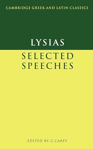 lysias selected speeches 1st edition lysias ,christopher carey 0521269881, 978-0521269889